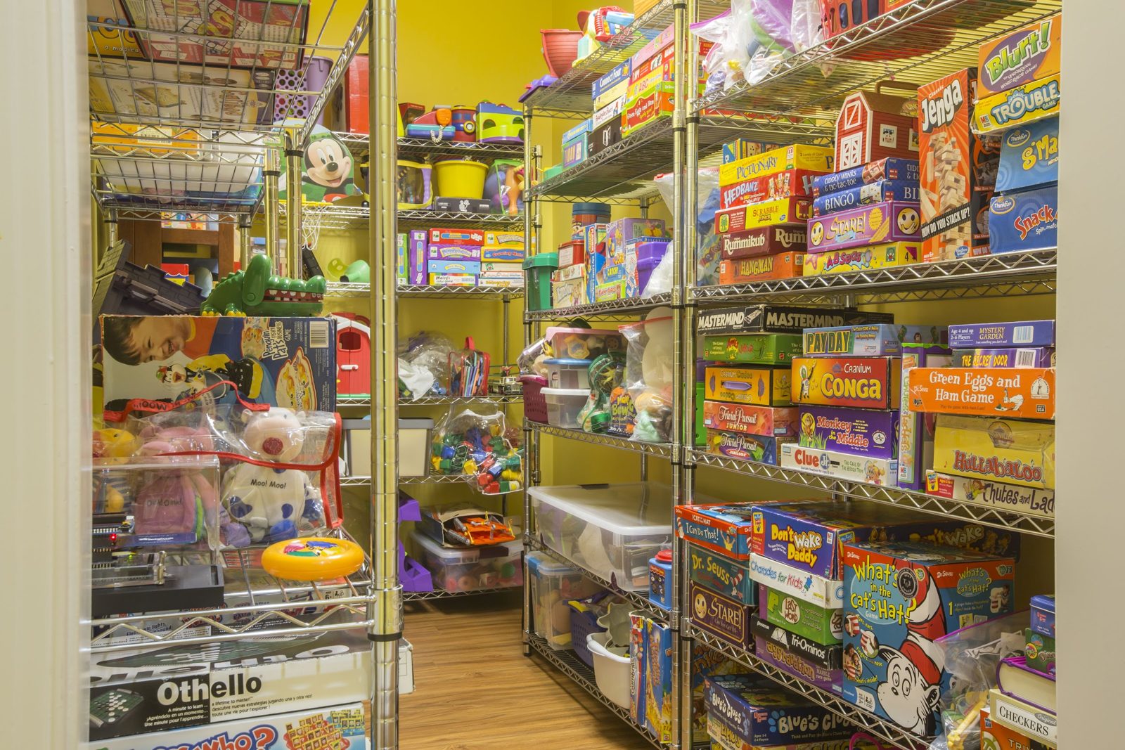 The games and toys wall at TALK